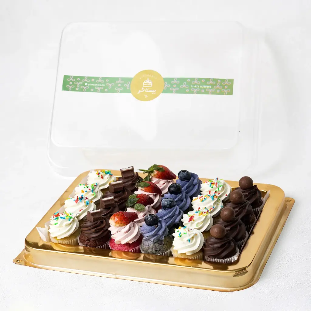 BITE SIZE ASSORTED CUP CAKES 24 PCS